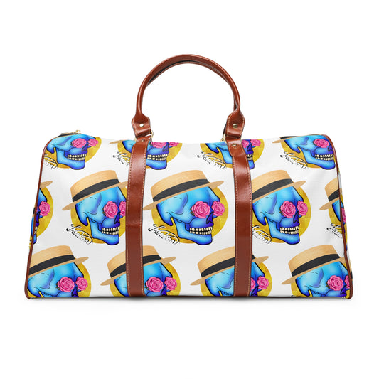 Copy of Day of the Dead Skull Waterproof Travel Bag – Floral Hat Duffle