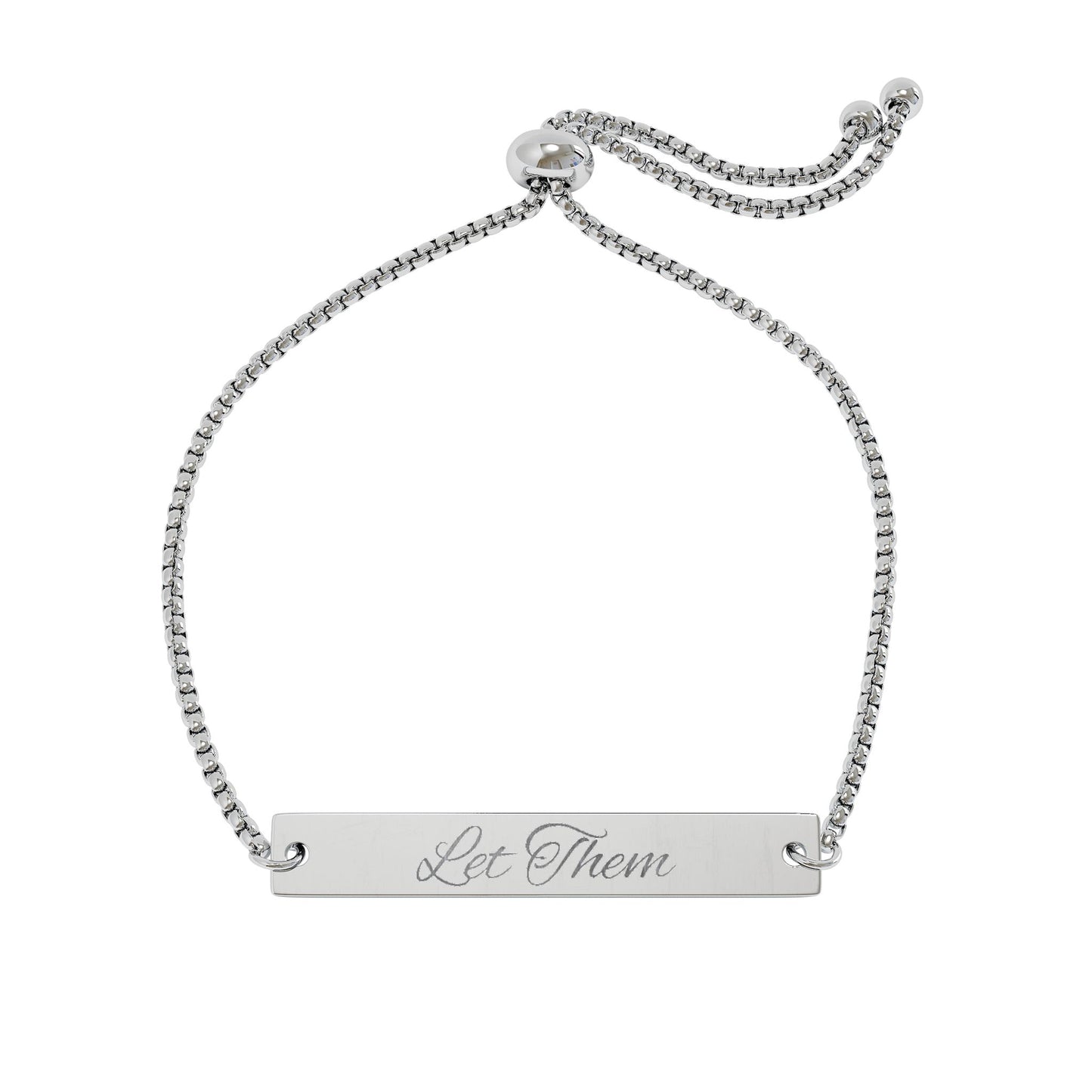Adjustable Flat Bar Bracelet (Engraving)