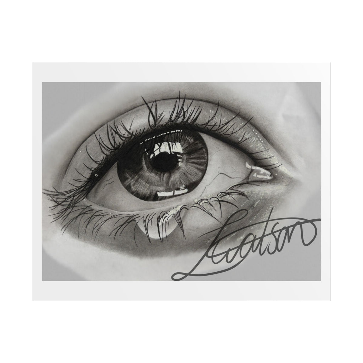 Tearful Eye Art Poster – Black and White Unframed Gallery Print