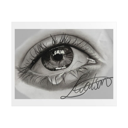 Tearful Eye Art Poster – Black and White Unframed Gallery Print