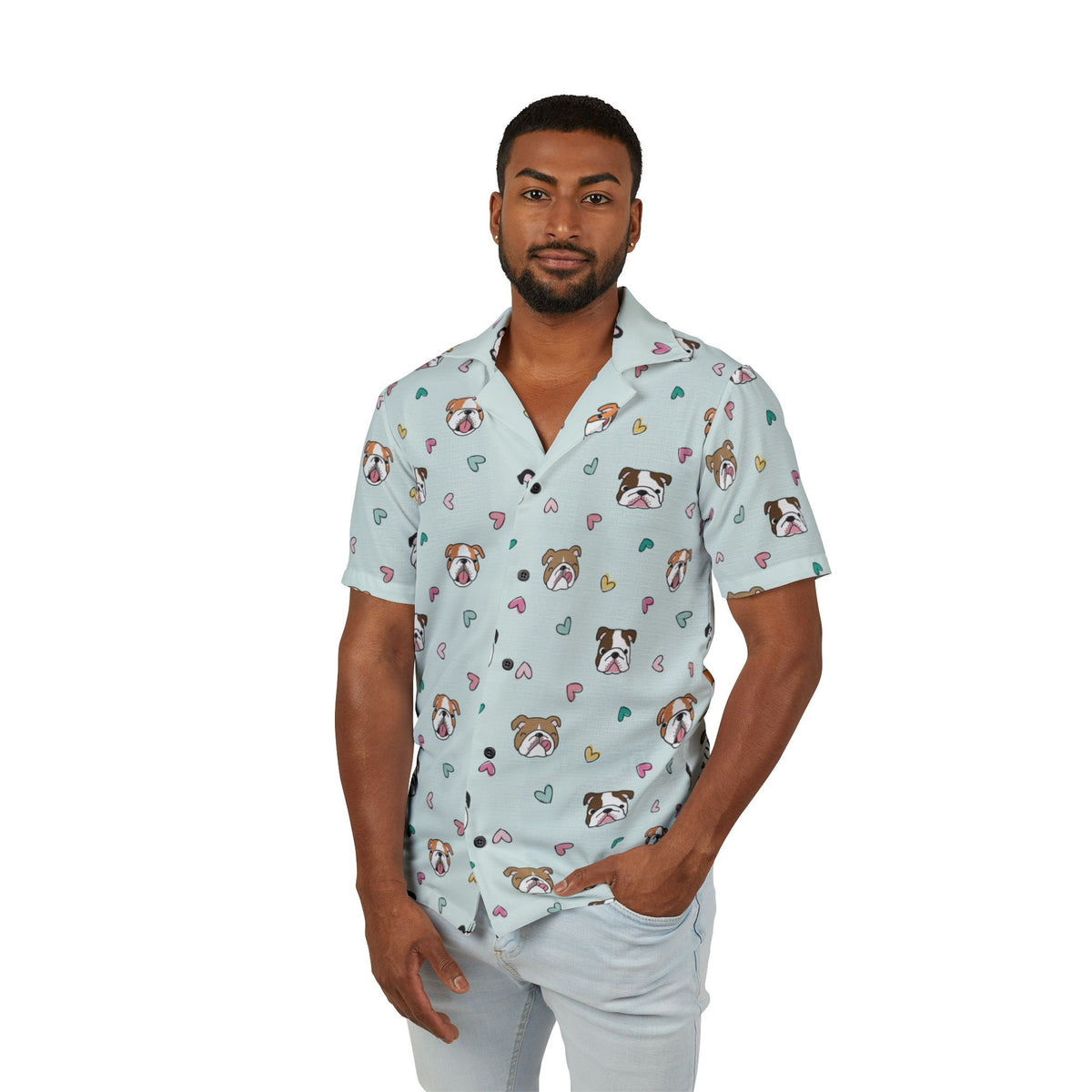 Bulldog All-Over Print Hawaiian Shirt