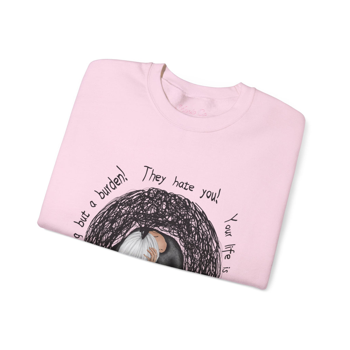 Don't Listen to the Voices Illustrated Crewneck