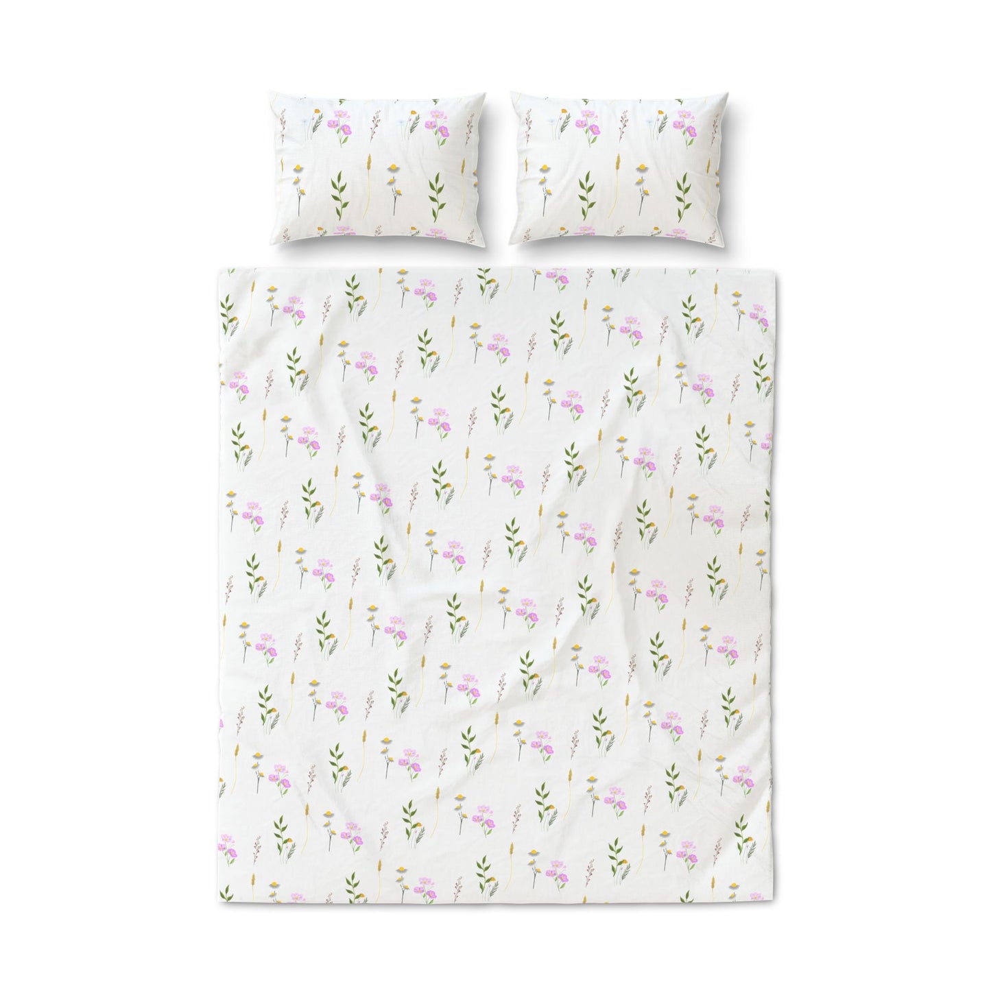 Floral Watercolor Quilt Cover Set of Three – Pink Botanical Bedding
