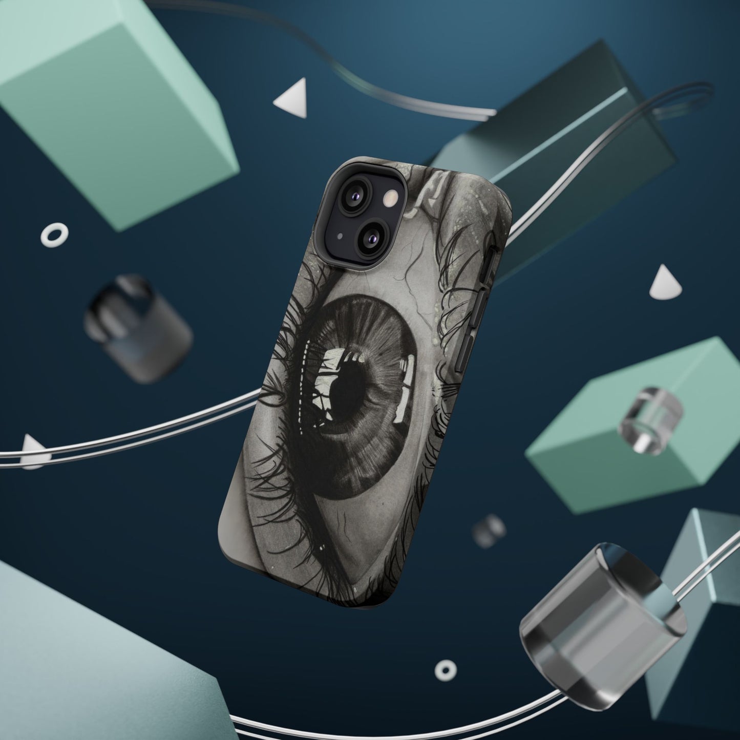 Augen-Illustration Magnetische Stoßfeste Handyhülle