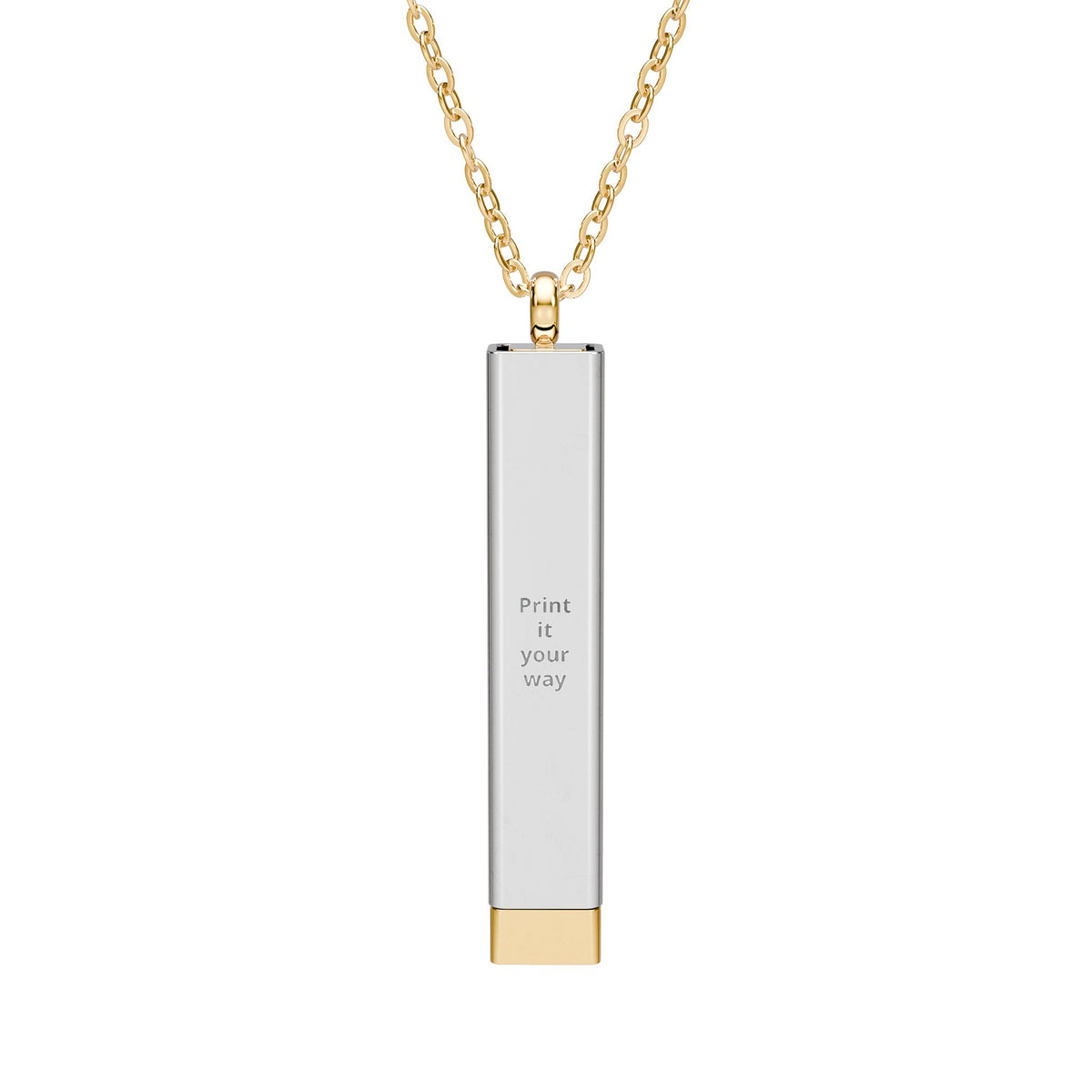 Hidden Message Sliding Blank Bar Necklace (Engraving)