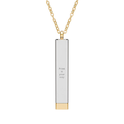 Hidden Message Sliding Blank Bar Necklace (Engraving)