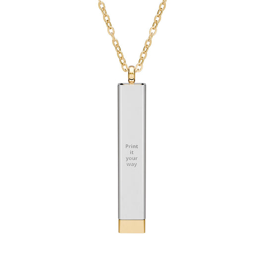 Hidden Message Sliding Blank Bar Necklace (Engraving)
