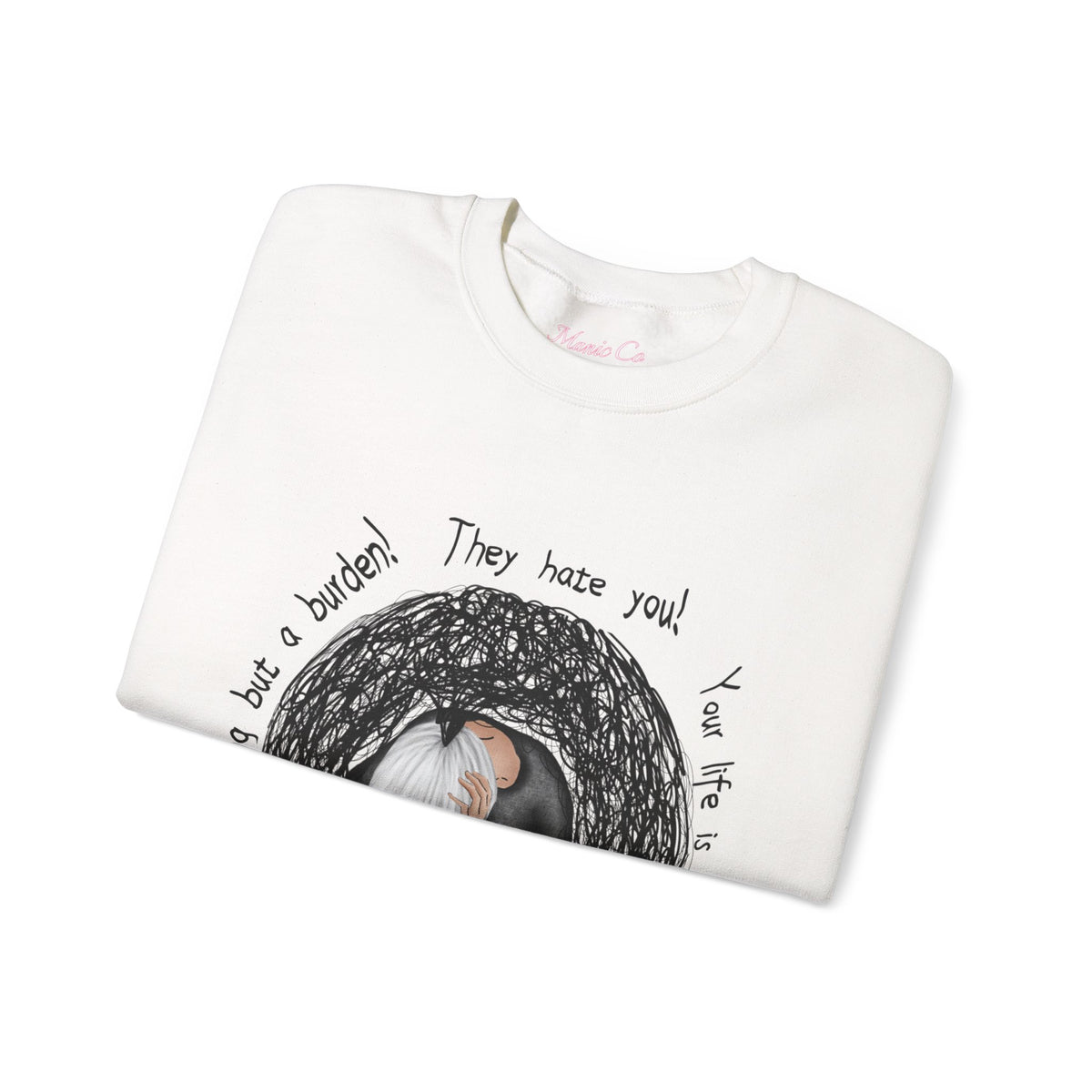 Don't Listen to the Voices Illustrated Crewneck