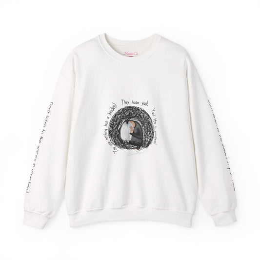 Crewneck Sweatshirt — 'They Help Me' Cozy Cave Illustration