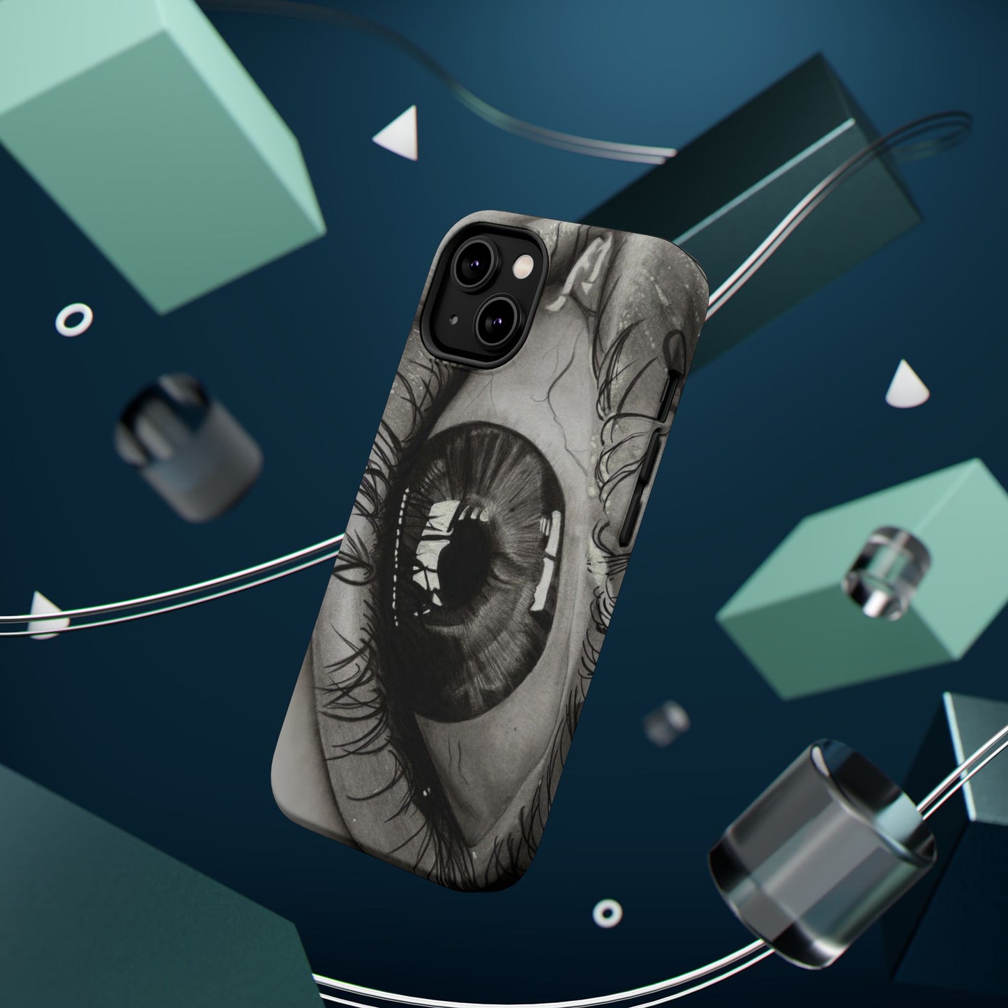 Augen-Illustration Magnetische Stoßfeste Handyhülle