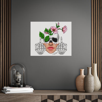 Floral Skull Gothic Art Print