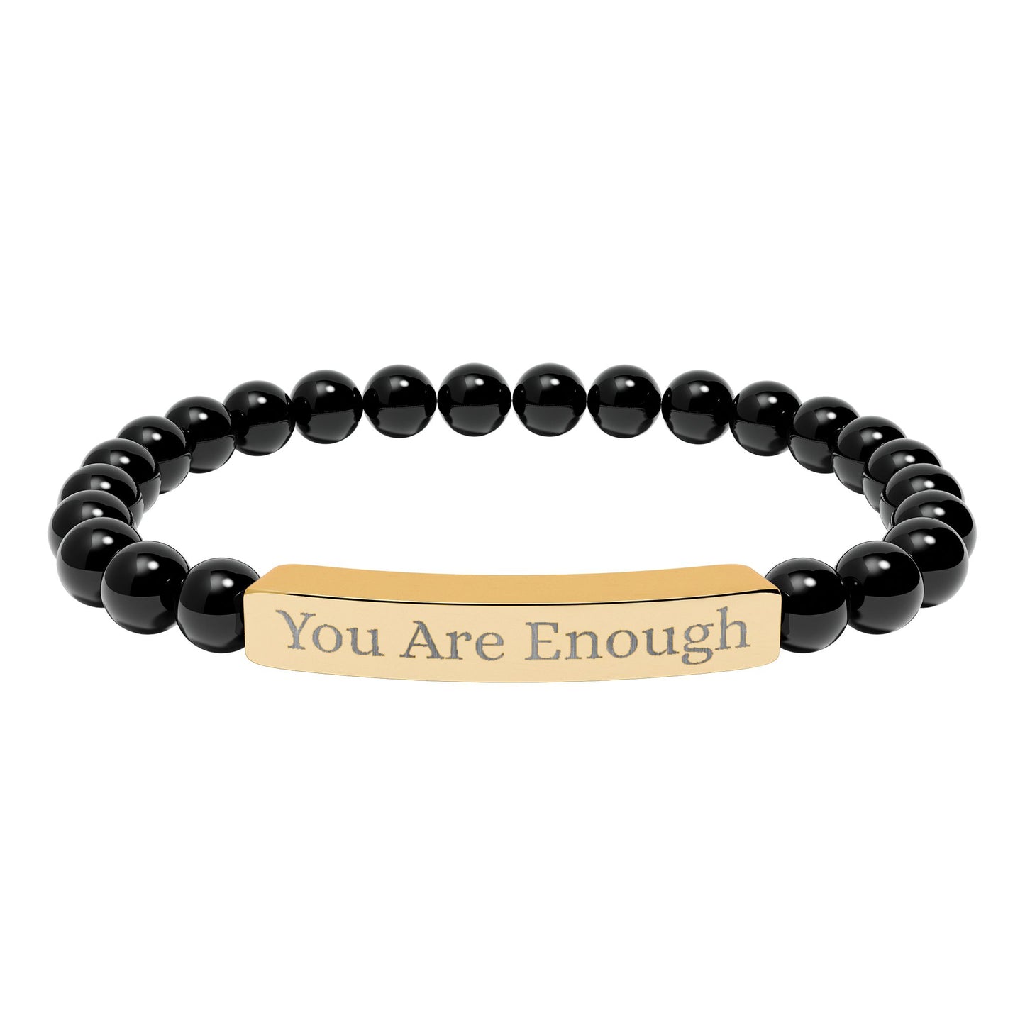 Armband mit Natursteinperlen (Gravur)