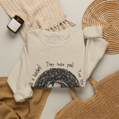 Don't Listen to the Voices Illustrated Crewneck
