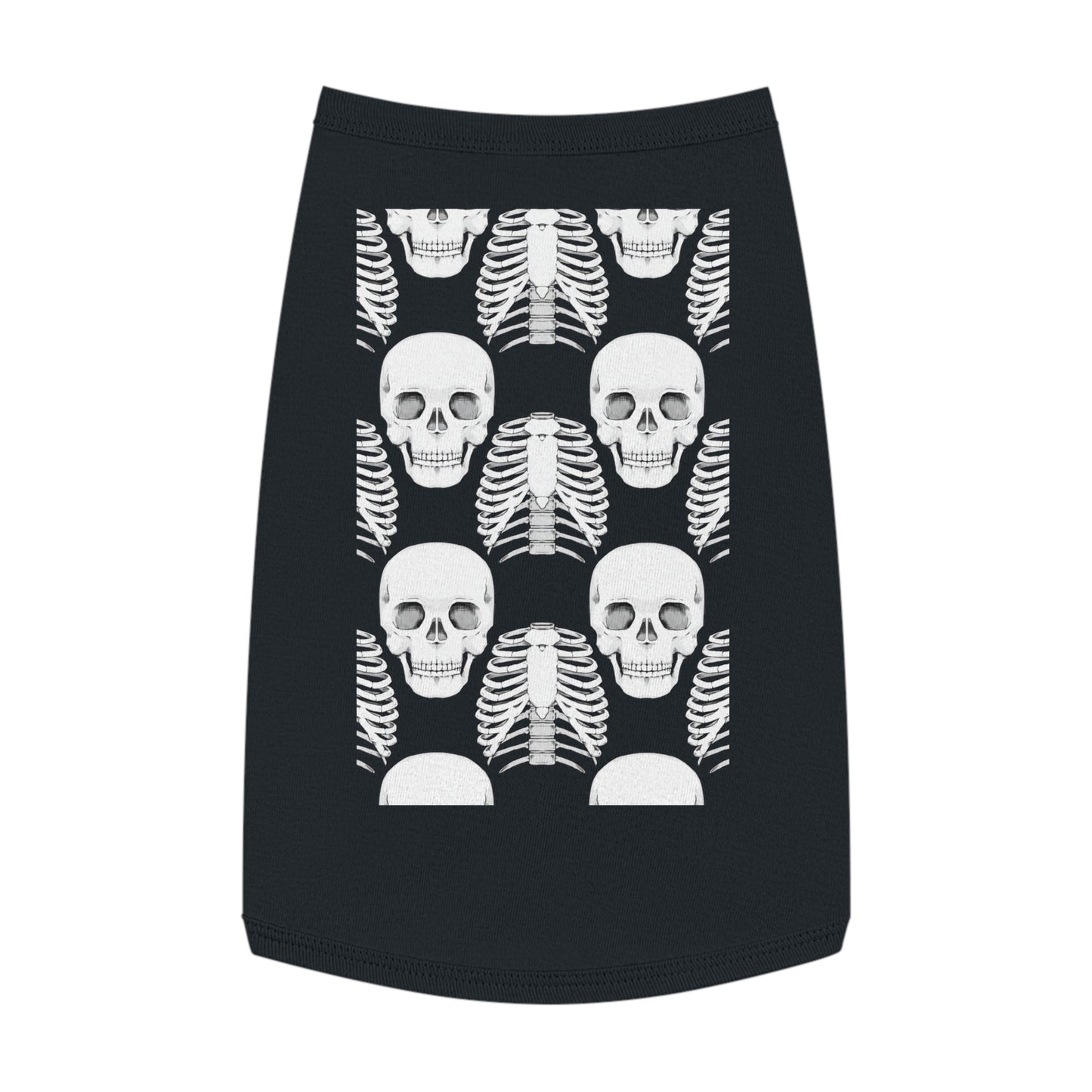 Skull & Ribcage Pet Tank Top — Gothic Halloween Dog Shirt