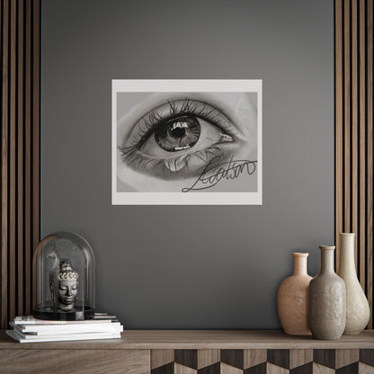 Tearful Eye Art Poster – Black and White Unframed Gallery Print