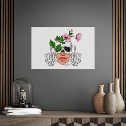 Floral Skull Gothic Art Print