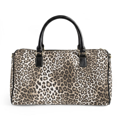 Leopard Print Faux Leather Travel Bag
