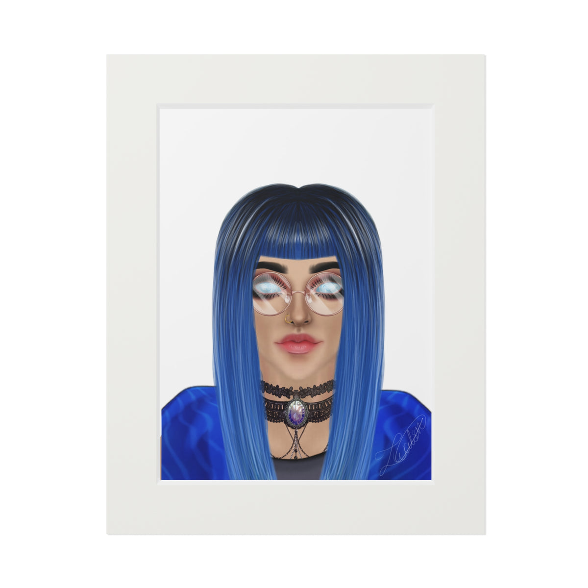 I’m Blue Fine Art Print with Paper Mat Frame