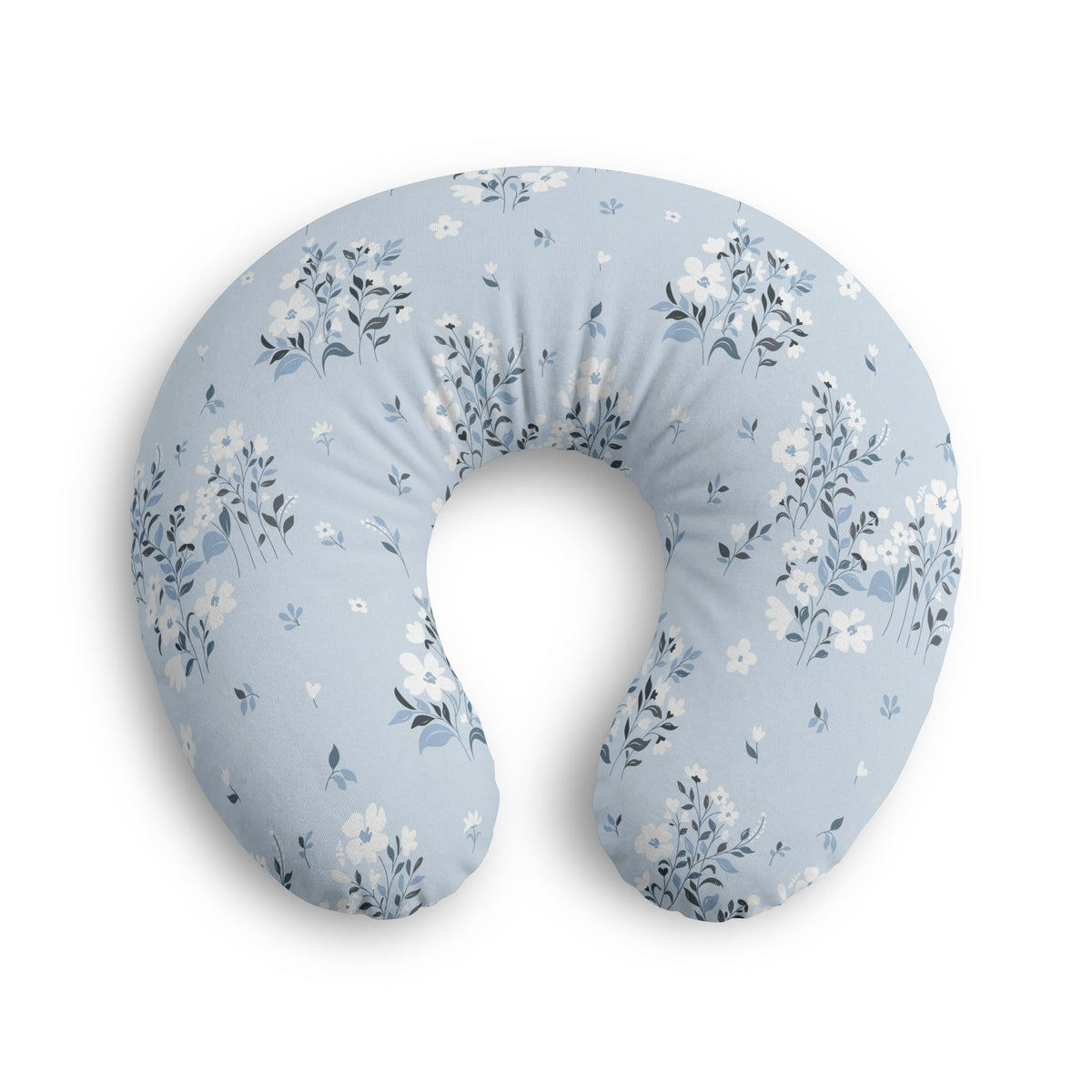 Blue Flowers Nursing Pillow Cover