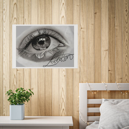 Tearful Eye Art Poster – Black and White Unframed Gallery Print