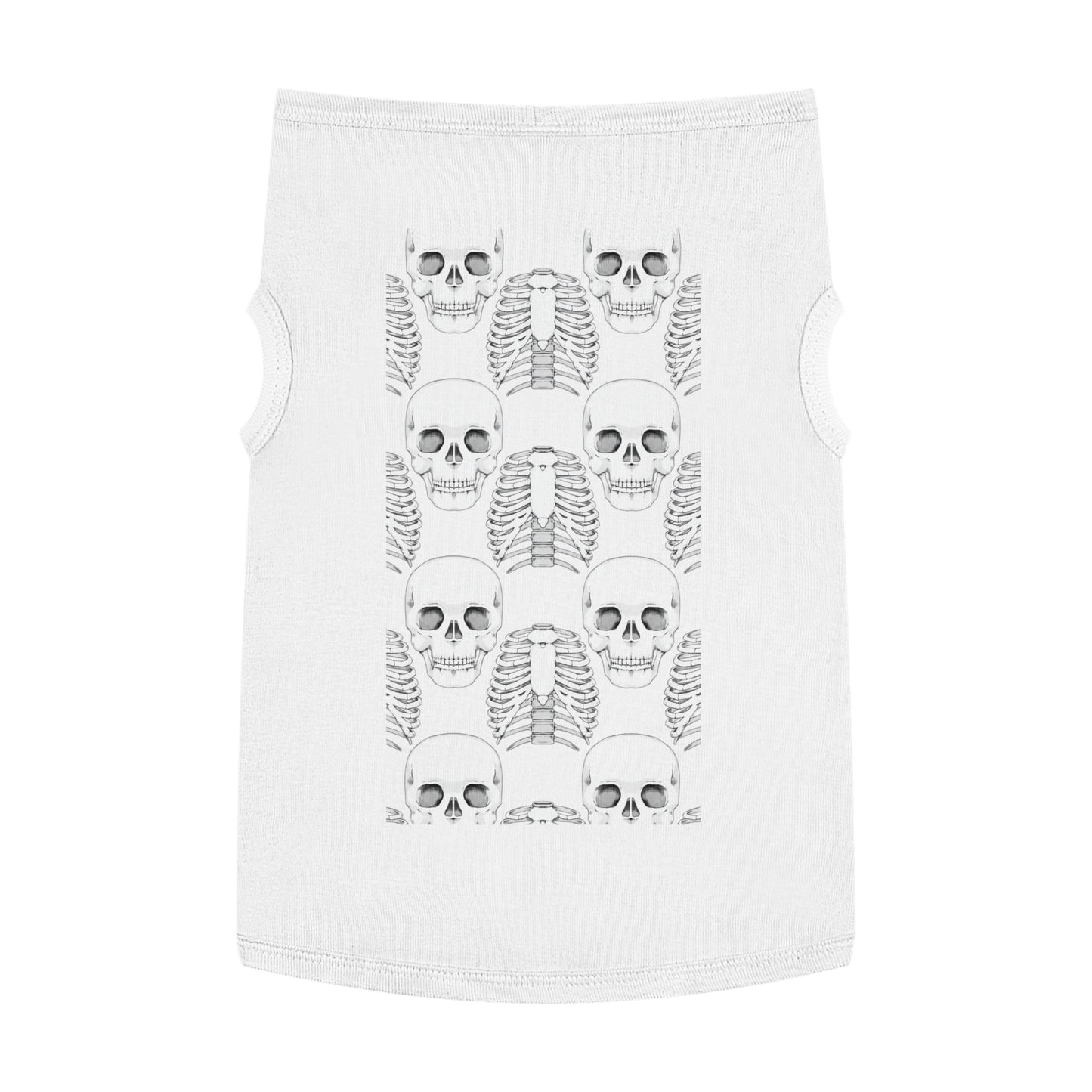 Skull & Ribcage Pet Tank Top — Gothic Halloween Dog Shirt