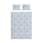 Light Blue Floral Cotton Duvet Cover & Sham Set