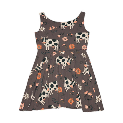 Cows in a Meadow Women's All-Over Print Skater Dress