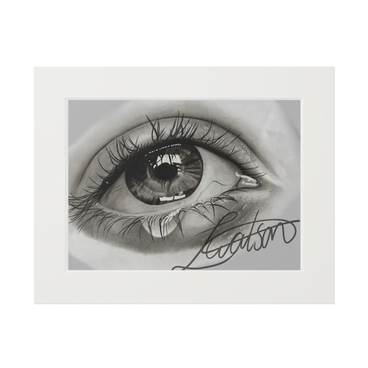 Crying Eye Fine Art Print with Paper Mat Frame
