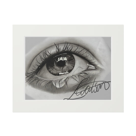 Crying Eye Fine Art Print with Paper Mat Frame