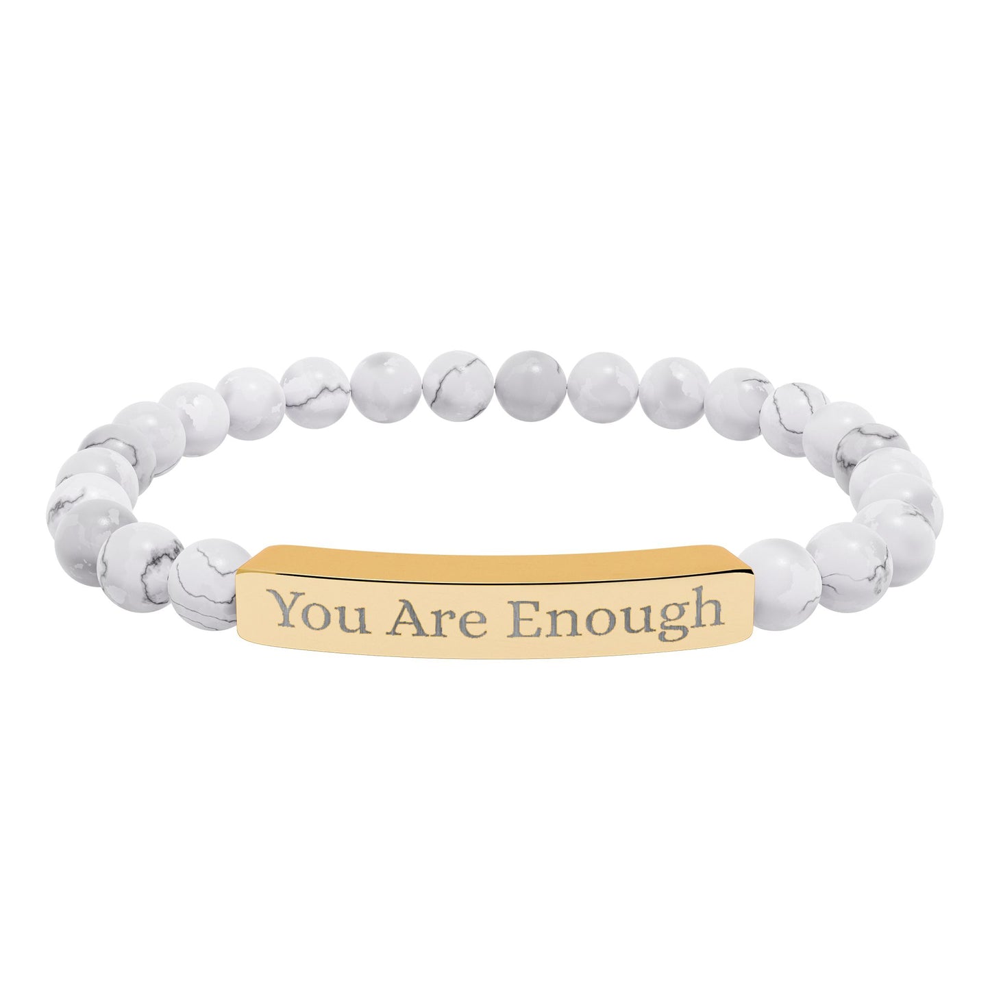 Armband mit Natursteinperlen (Gravur)