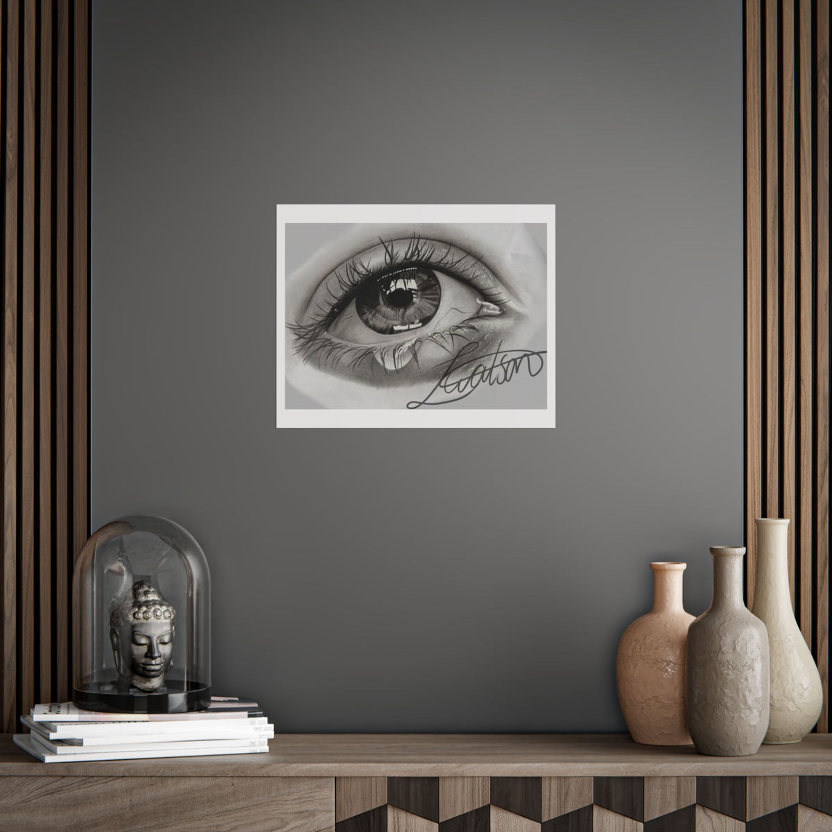 Tearful Eye Art Poster – Black and White Unframed Gallery Print