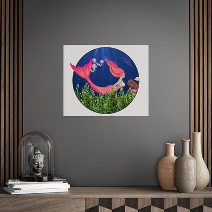 Mermaid Underwater Fantasy Unframed Poster