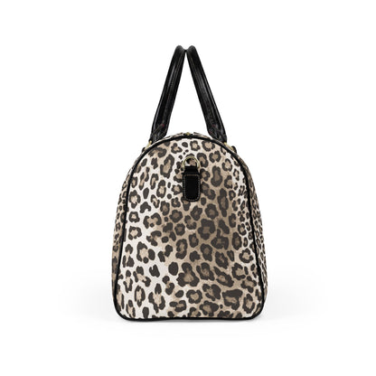Leopard Print Faux Leather Travel Bag