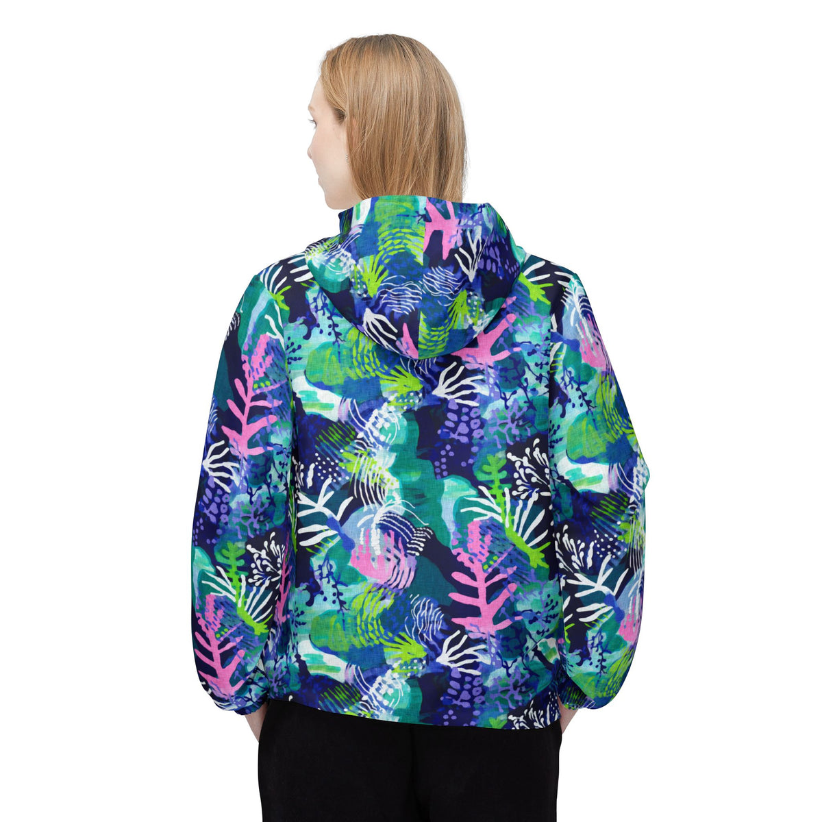 Neon Abstract Coral Reef Windbreaker Jacket