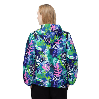 Neon Abstract Coral Reef Windbreaker Jacket