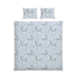 Light Blue Floral Cotton Duvet Cover & Sham Set
