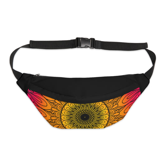 Sunburst Mandala Fanny Pack — Large Colorful Waist Bag