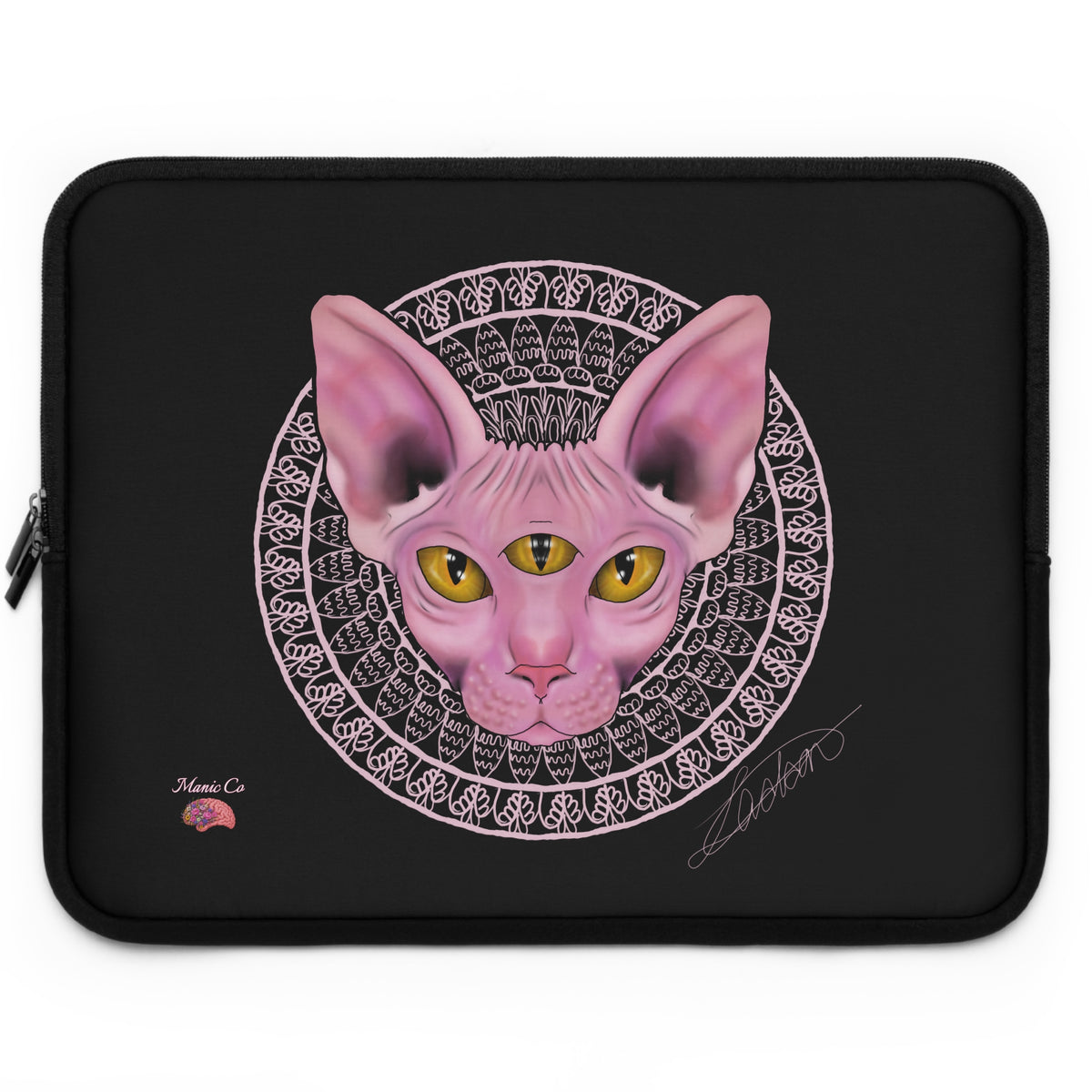 Three Eyed Cat Laptop Sleeve