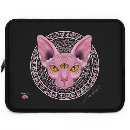 Three Eyed Cat Laptop Sleeve
