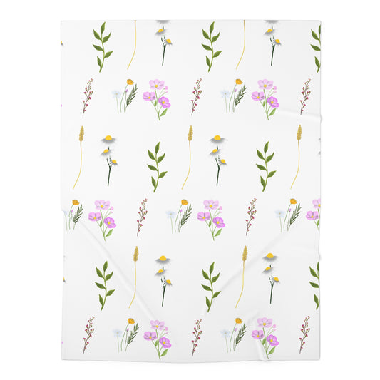Florale Wiesen-Baby-Puckdecke — Weiches Neugeborenen-Tuch