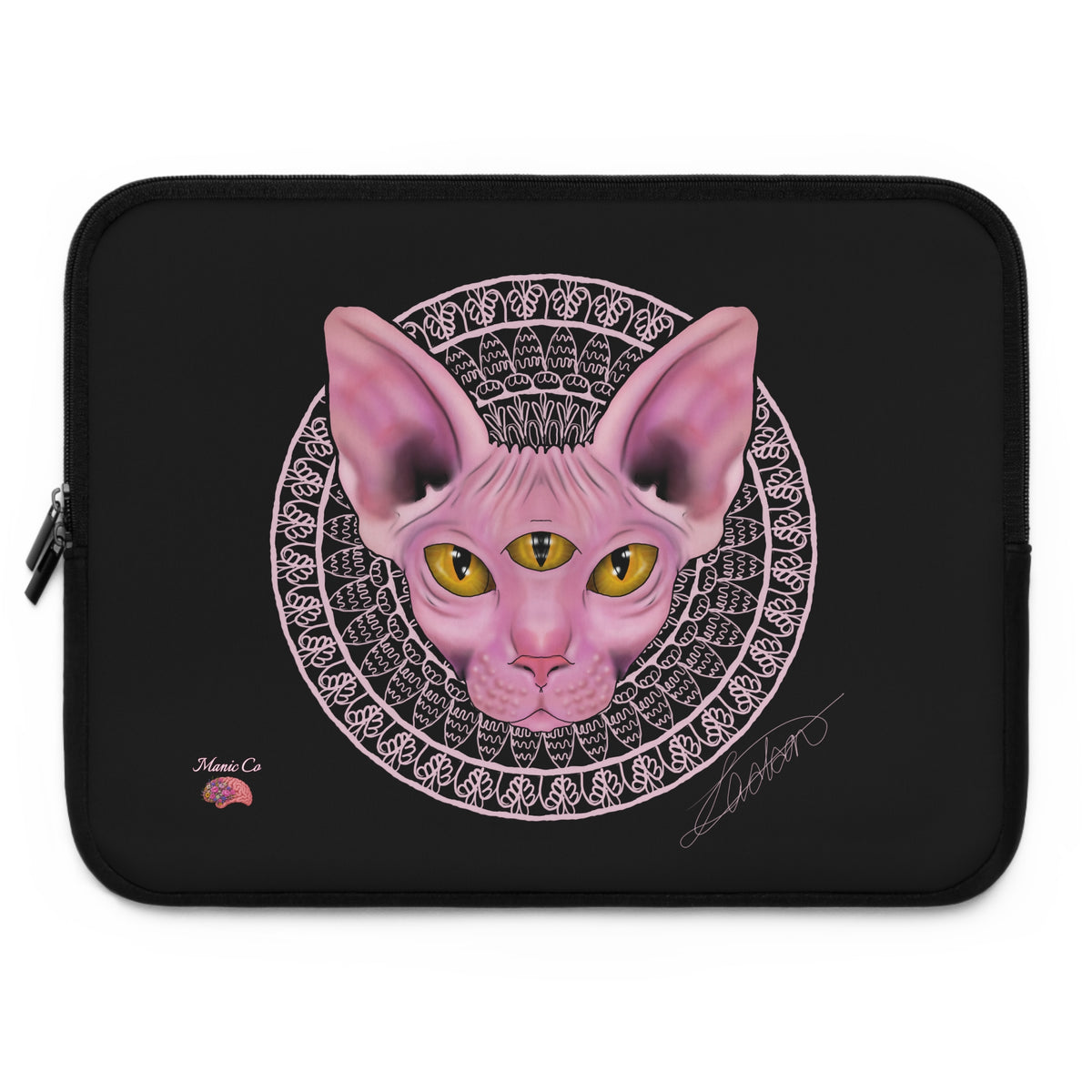Three Eyed Cat Laptop Sleeve