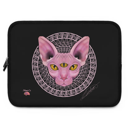 Three Eyed Cat Laptop Sleeve