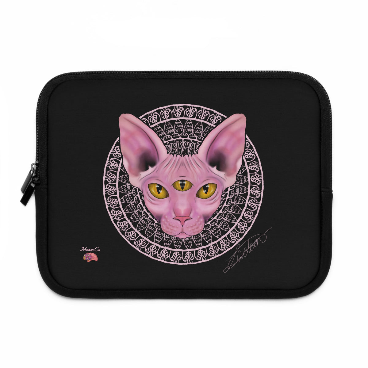 Three Eyed Cat Laptop Sleeve