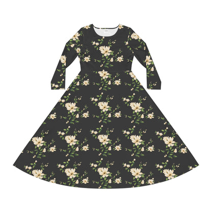 Floral Long-Sleeve Dance Dress