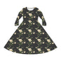 Floral Long-Sleeve Dance Dress