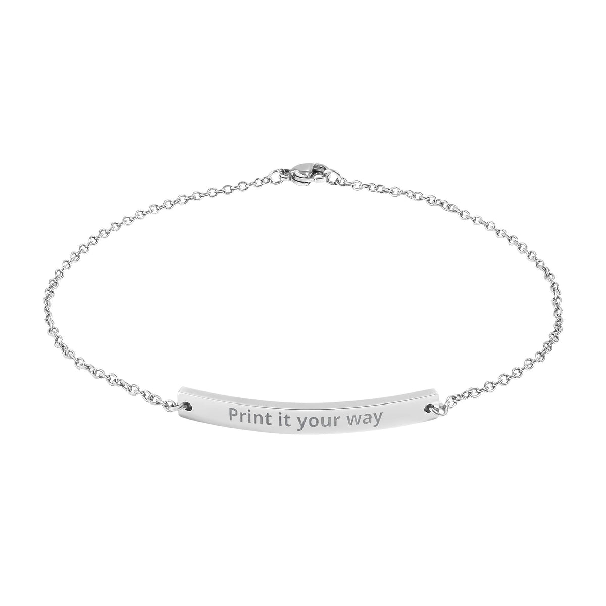 Curved Bar Anklet (Engraving)