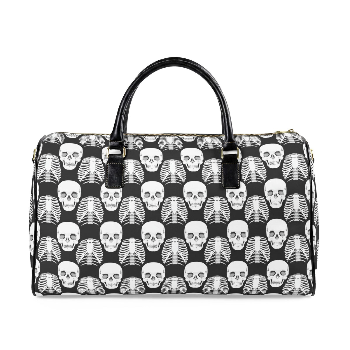 Skull Faux Leather Travel Bag
