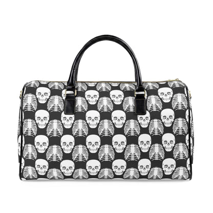 Skull Faux Leather Travel Bag