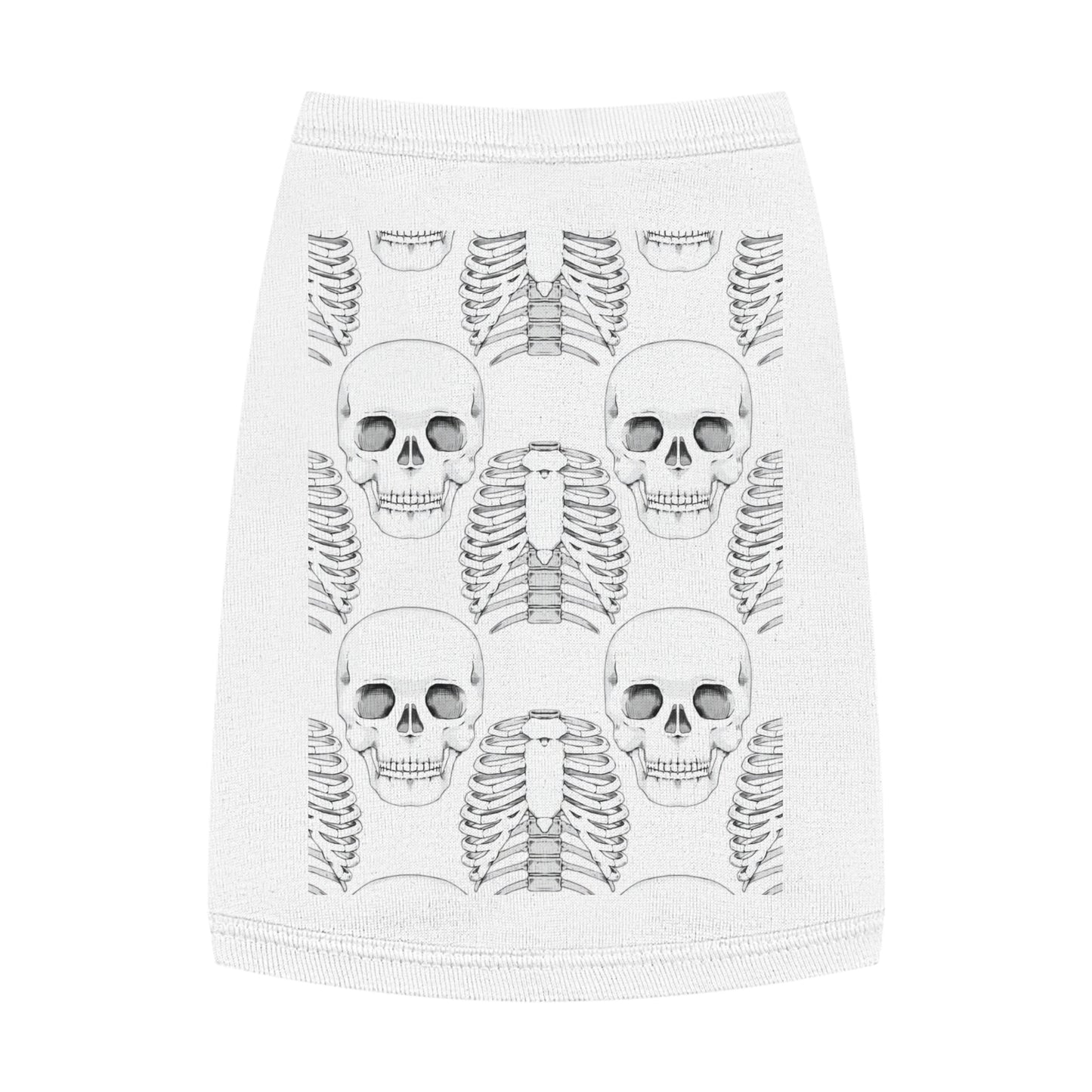 Skull & Ribcage Pet Tank Top — Gothic Halloween Dog Shirt