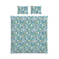 Blue Floral Cotton Duvet Cover & Sham Set